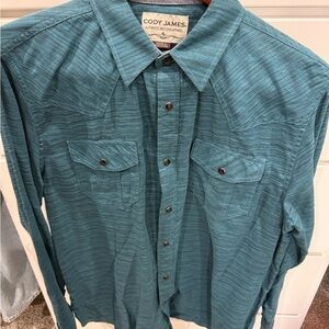 Men's Teal Button Down Shirt